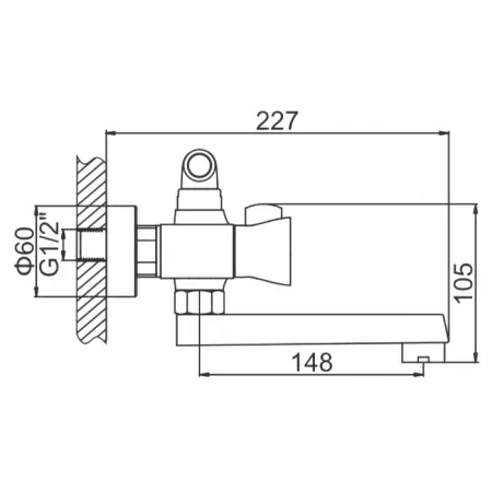 Смеситель для ванны Ledeme H87 L3187