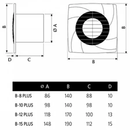 Вентилятор Cata B-10 PLUS CORD / B