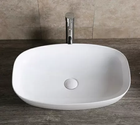 Раковина CR0063 накладная, белая, прямоугольная 600х385х135 Ceruttispa