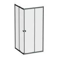 W87G-403-9090-BT Sunny Душевое ограждение AM.PM квадратное, раздвижн двери 90x90 черный,стекло прозрачное