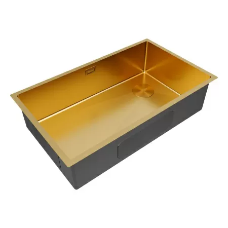 Мойка Paulmark NEXT-SKEW 74 UNI PM887444-BG 440х740х200 мм, нержавеющая сталь, брашированное золото