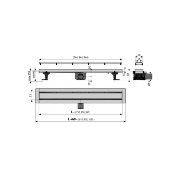 Душевой лоток AlcaPlast APZ13-Double9-750