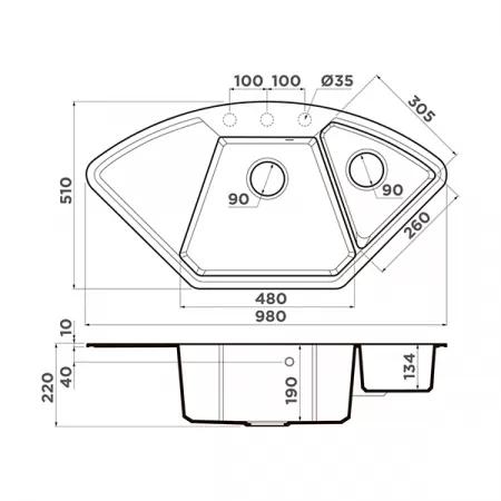 Кухонная мойка Omoikiri Yonaka 98-C-BE Artgranit ваниль 4993710