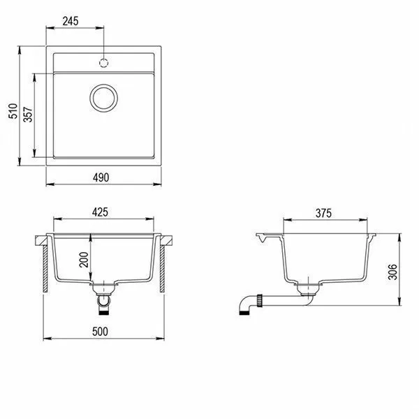 Кухонная мойка AquaSanita Tesa SQT 100 221 W Light grey