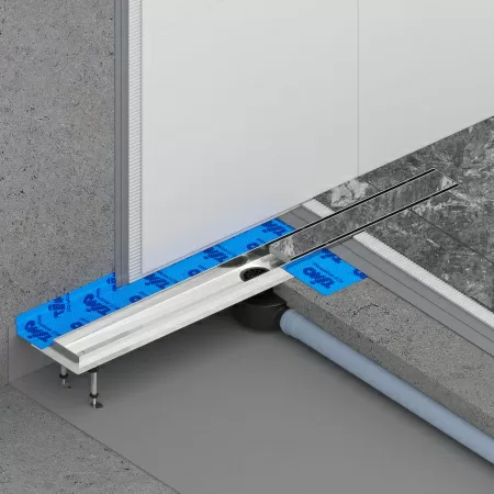 Душевой лоток TIMO Drain System 700 с двусторонней панелью "plate" под плитку, Сатин
