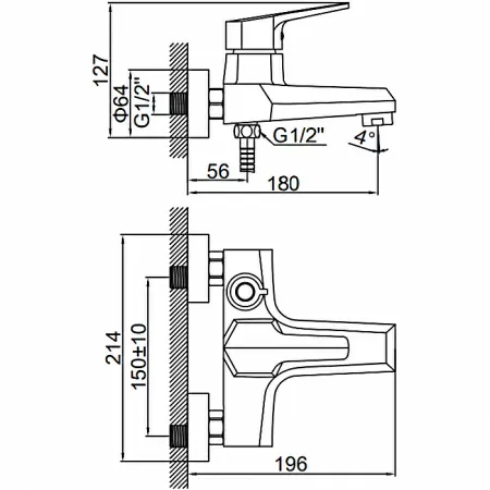 Смеситель для ванны Ledeme H59 L3259