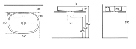 Раковина накладная ISVEA Infinity 60 овальная 60см цвет бордовый матовый 10NF65060SV-2R
