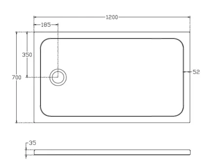 Душевой поддон 1200х700 ISVEA прямоугольный цвет белый 10DT97370-4SV