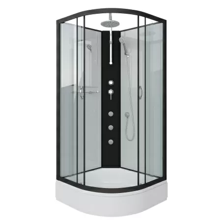 Душевая кабина Niagara Classic NG-6701-14BKTG (90х90х210) средний поддон(26см),черный,стекло прозрачное