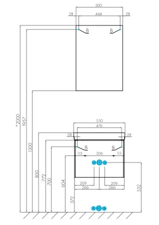 Зеркальный шкаф AQUATON Асти 50 белый 1A263302AX010