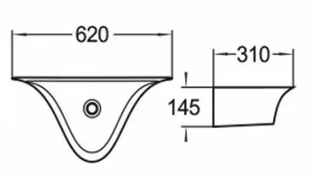Раковина подвесная WeltWasser WW AISBACH 78205 GL-WT глянцевая белая 575х310х130 мм
