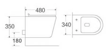 Унитаз подвесной Ceramalux 2615E