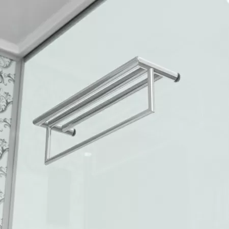 Душевая кабина Niagara Luxe NG-7714W (100x90х215) низкий поддон(15см),дверь распашная,стенки серебро,5 мест