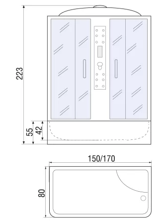 Душевая кабина River WISLA 170/80/50 MT 1700х800х2230мм