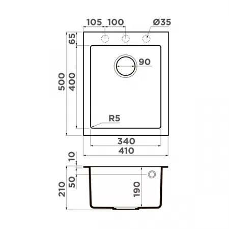 Кухонная мойка Omoikiri Bosen 41-BL Tetogranit черный 4993141