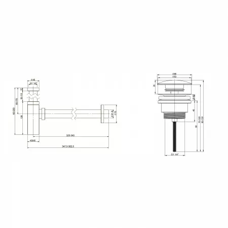 Набор 2 в 1 Wellsee Drainage System 182111003, сифон для раковины, донный клапан, золото