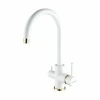 Смеситель для кухни Paulmark ESSEN Es213211-431BR, белый матовый / бронза