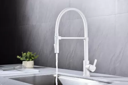 Смеситель для кухни Paulmark HALT Ha214021-431, белый матовый