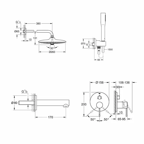 Промо-набор для ванны скрытого монтажа Grohe Essence 119697