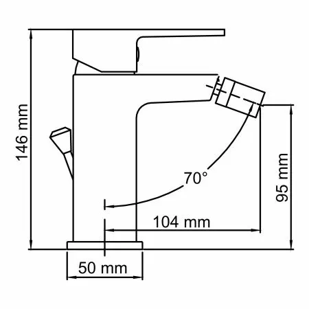 Смеситель для биде Wasserkraft Abens 2006 с донным клапаном
