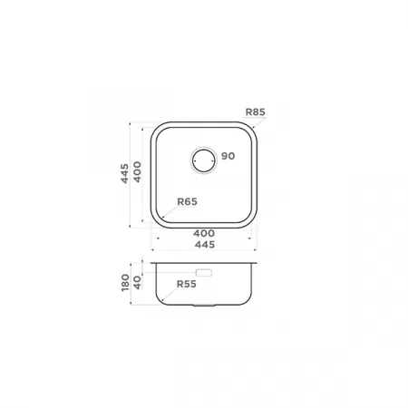 Кухонная мойка Omoikiri Omi 44-U/IF-IN Quadro нержавеющая сталь 4993494