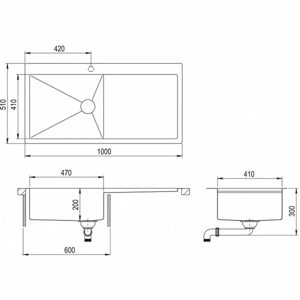 Кухонная мойка AquaSanita Steel LUNA 101 M-L