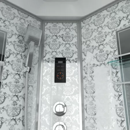 Душевая кабина Niagara Luxe NG-7710W (100x100х215) высокий поддон(45см),дверь раздвижная,стенки серебро,4 места