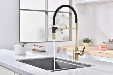 Смеситель для кухни Paulmark MAGNETO ONE Ma213188-SBG, светлое брашированное золото