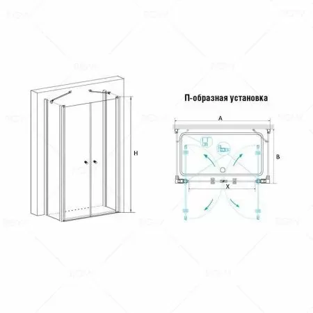 Душевой уголок RGW PA-47 (PA-04 + Z-050-1 + держатель) 04084798-011 90х80х185 см, хром