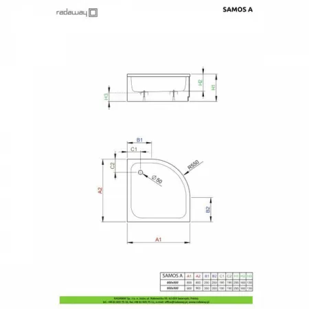 Душевой поддон Radaway Samos A 90x90 4S99300-03