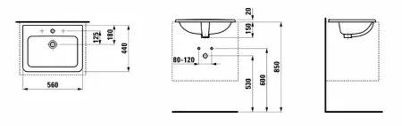 Умывальник Laufen Pro A 8139614001041 56x44