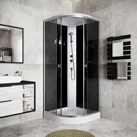 Душевая кабина Niagara Eco E100/13/TN (100х100х215) низкий поддон(13см),стекло тонированное,3 места