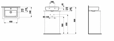 Умывальник Laufen Pro A 8119520001091 45x34x17