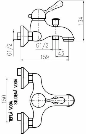 Смеситель для ванны RAV Slezak Labe L054.5SM