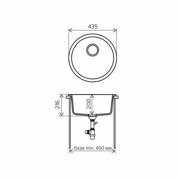 Кухонная мойка Tolero R-104 43.5x43.5 темно-бежевый