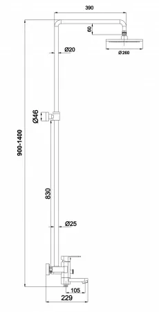 Душевая система Timo Beverly SX-1060/00 (3011) хром