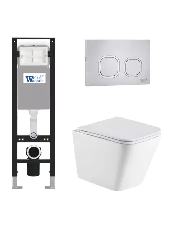 Комплект инсталляции с унитазом Weltwasser AMBERG 350 + GELBACH 043 GL-WT + AMBERG RD-MT CR