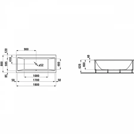 Акриловая ванна Laufen Pro 180x80 2329550000001