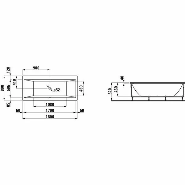 Акриловая ванна Laufen Pro 180x80 2329560006751