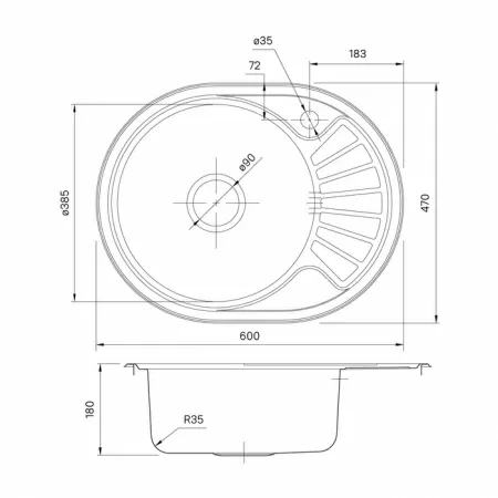 Кухонная мойка IDDIS Suno S SUN60SLi77 60х47