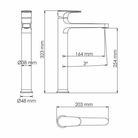 Смеситель для раковины Wasserkraft Asphe 7703H