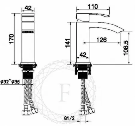 Cмеситель для раковины FILARETE Waterfall FL5010 (Матовое золото)