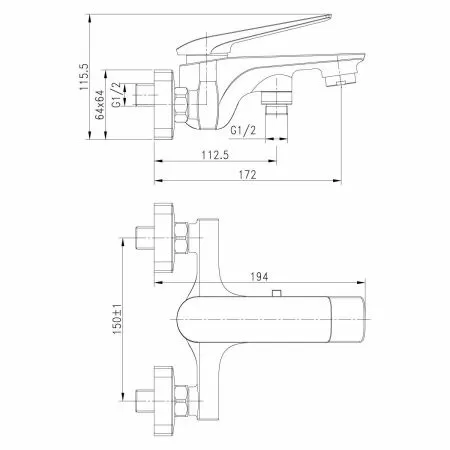 Смеситель Lemark Allegro LM5914CW для ванны