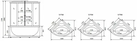 Душевая кабина Timo Lux T-7735 135x135x220