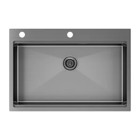 Мойка Paulmark KRONER-PRO 75 PM707551-GM 510х750х200 мм, нержавеющая сталь, вороненая сталь