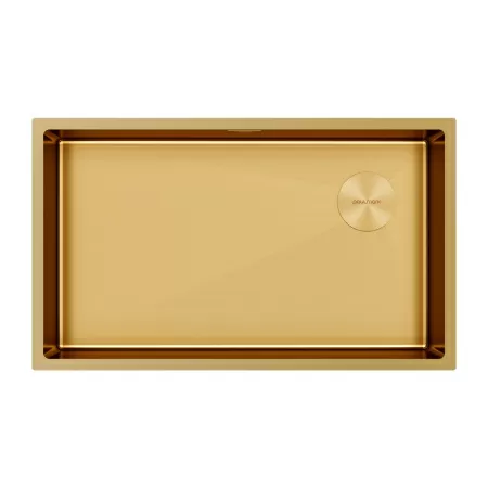 Мойка Paulmark NEXT-SKEW 74 UNI PM887444-BG 440х740х200 мм, нержавеющая сталь, брашированное золото