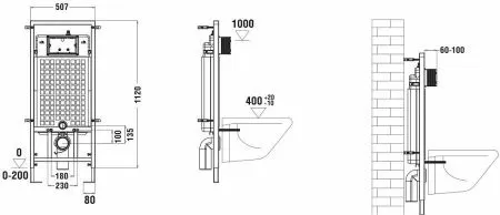 Унитаз с инсталляцией WeltWasser MARBERG 507 + MERZBACH 004 MT-BL + MAR 507 SE