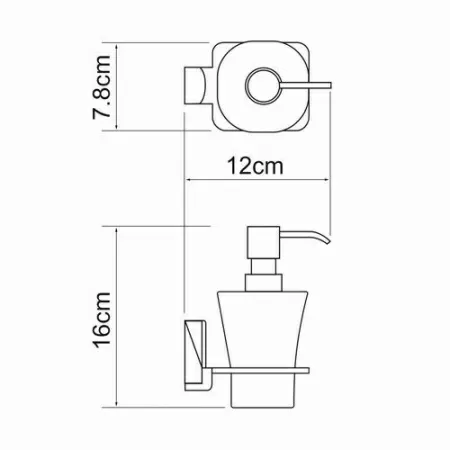 Комплект аксессуаров для ванной комнаты WasserKRAFT Exter (полка, подстаканник, дозатор)