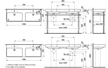 Умывальник Laufen Pro S 8149680001041 130x46x9