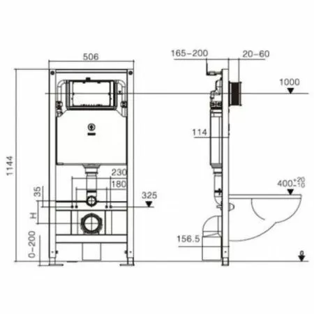 Унитаз с инсталляцией WeltWasser AMBERG 506 + JECKENBACH 004 GL-WT + AMBERG RD-CR